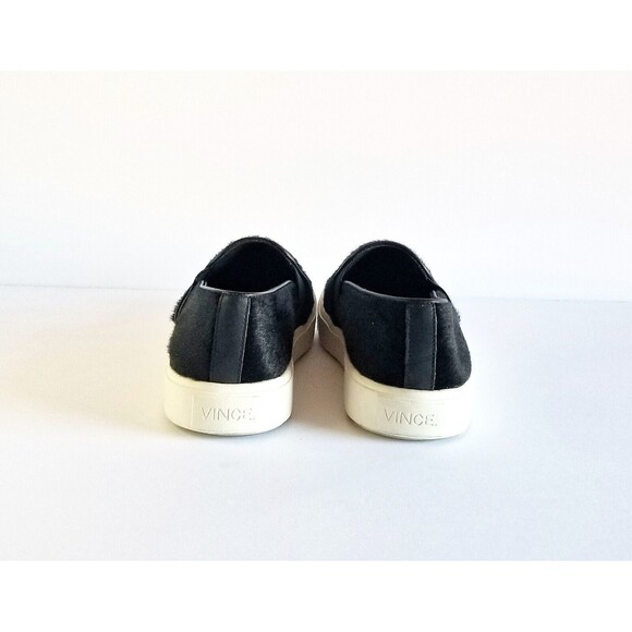 VINCE Women's Black Calf Hair Slip On Sneakers Sz 6 36 Flat Slip On Pony - Picture 11 of 14